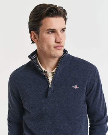 Πουλόβερ Half-Zip Από Μαλλί Αρνιού Με Λαιμόκοψη GANT